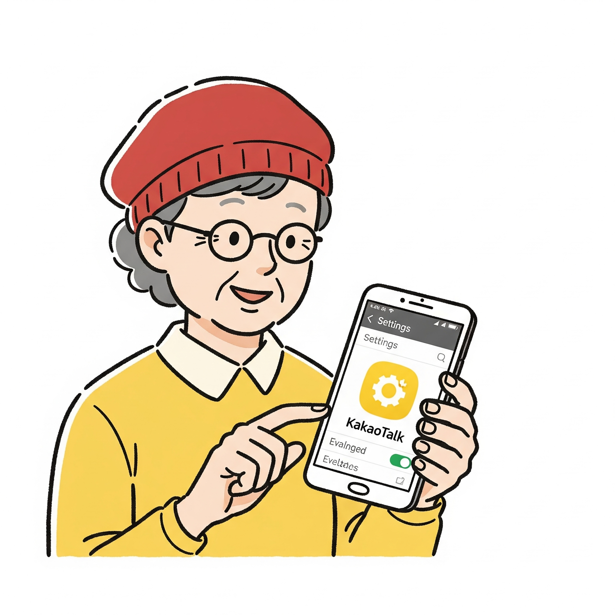 카카오톡 설치하고 글자 크게 설정하는 법 (어르신 전용 가이드)
