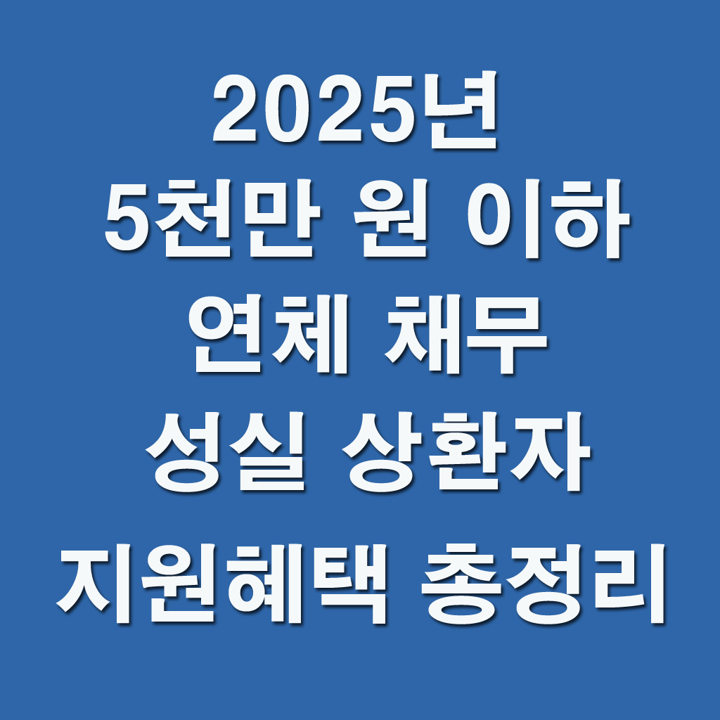 2025년 5천만원 이하 연체 채무 성실 상환자 지원 혜택