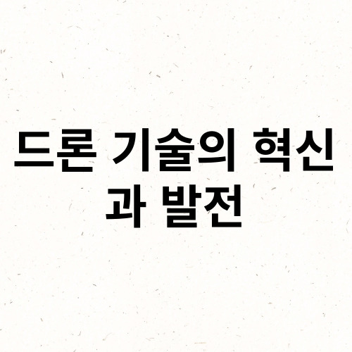 드론 기술의 혁신과 발전