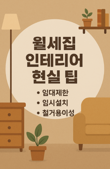 월세집 인테리어 현실 팁