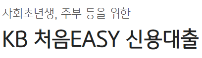 KB 처음EASY 신용대출