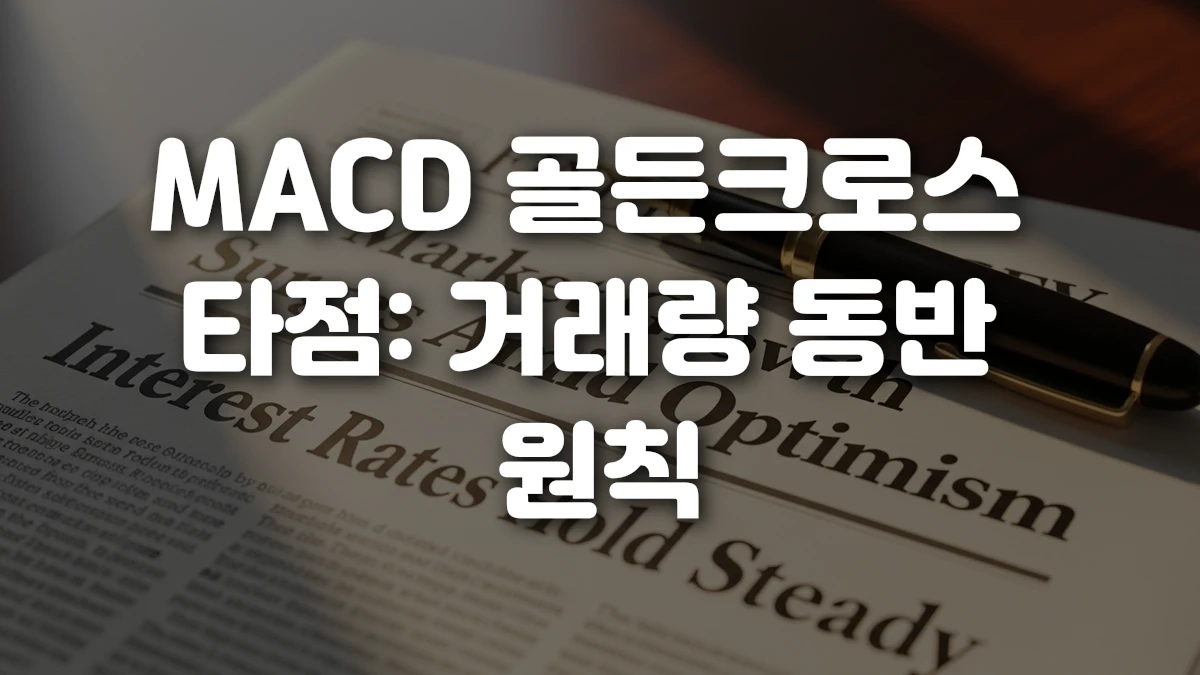 MACD 골든크로스 타점 거래량 동반 원칙