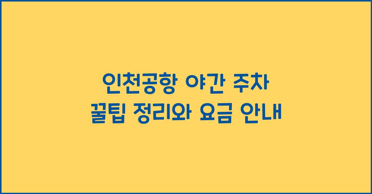 인천공항 야간 주차