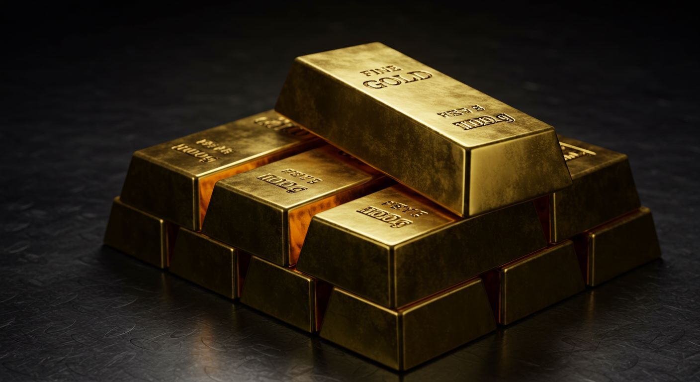 골드바 쌓여있는 사진