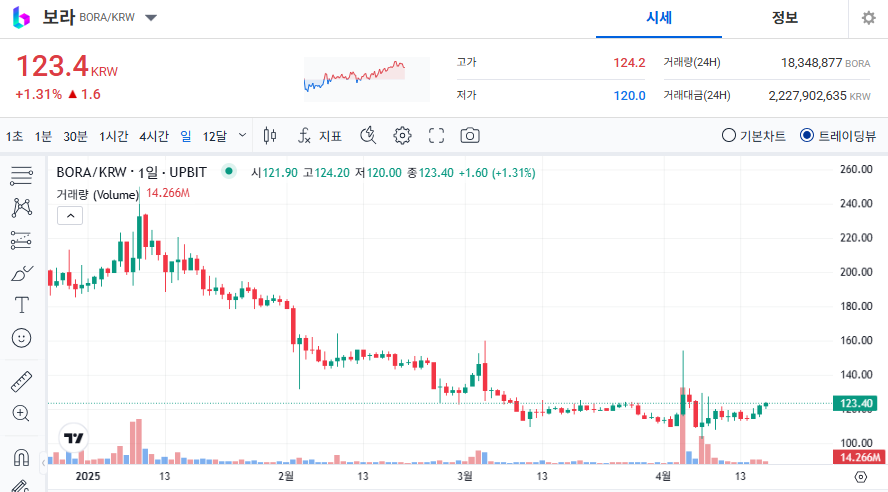 보라 코인 시세 가격 전망
