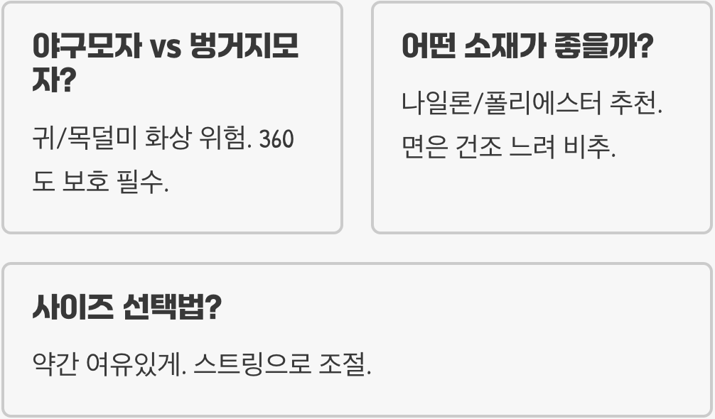 벙거지모자, 등산과 캠핑 등 아웃도어 활동에 최고의 선택인 이유