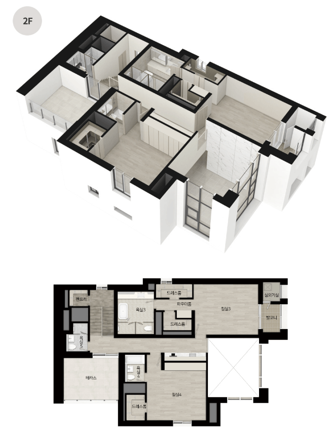 힐스테이트 청주센트럴2차 197타입 2층 평면도