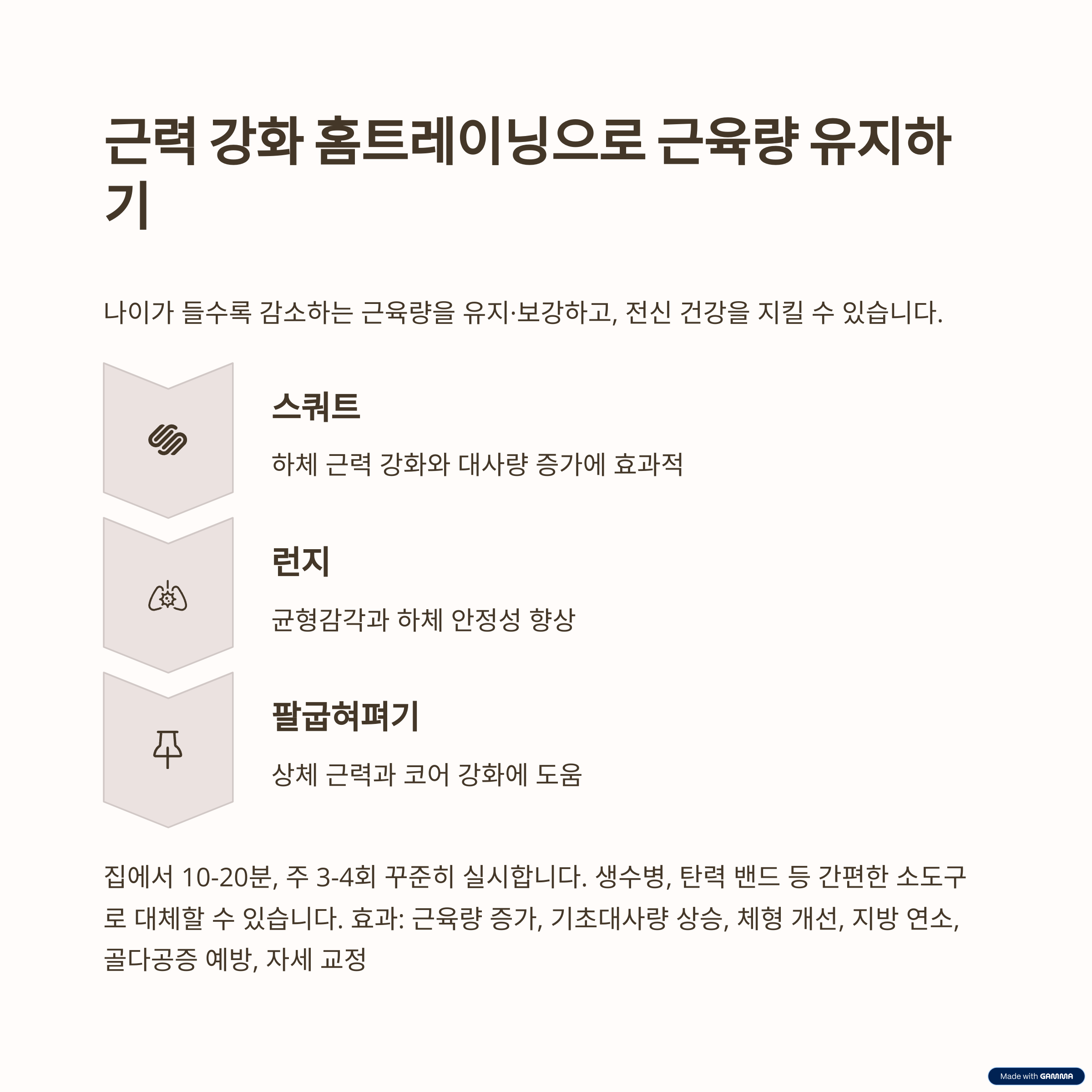 근력 강화 홈트레이닝