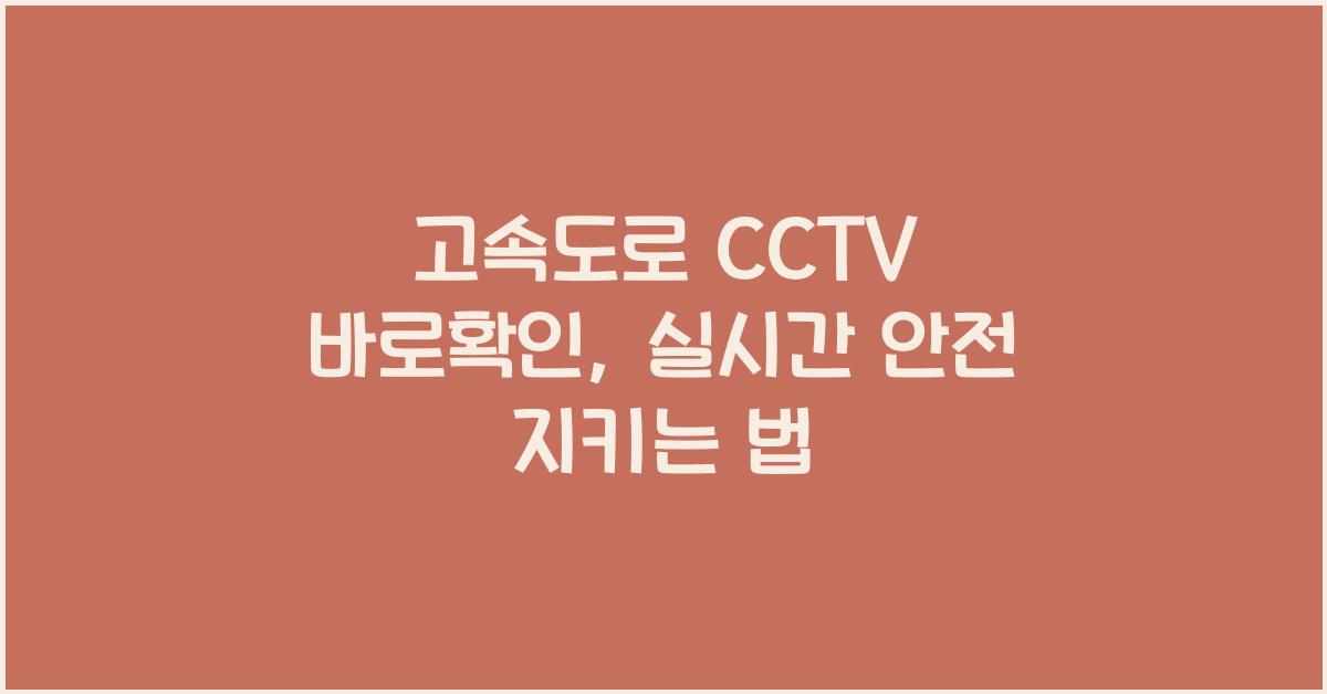 고속도로 cctv 바로확인