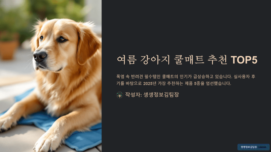 여름 강아지 쿨매트 추천 후기