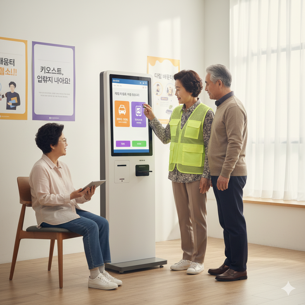 노인 일자리를 위해 교육을 받고 있는 노인