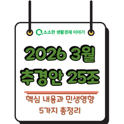 2026 추경안 25조 핵심 내용과 민생 영향 5가지 총정리