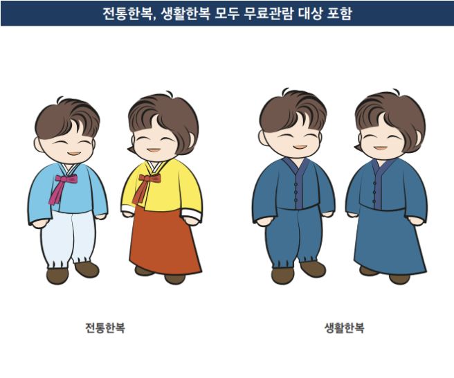 한복 무료관람 가이드라인 이미지