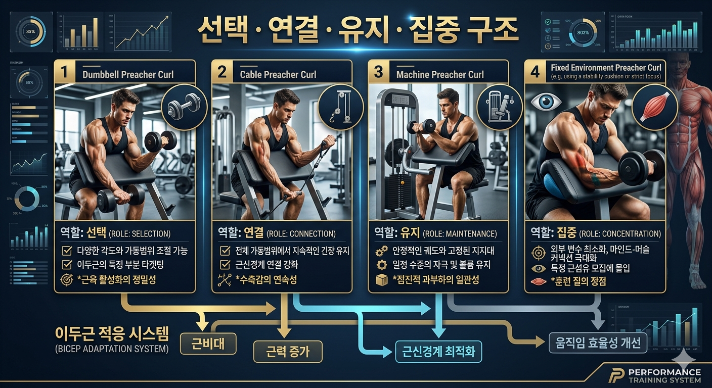 선택 &middot; 연결 &middot; 유지 &middot; 집중 구조