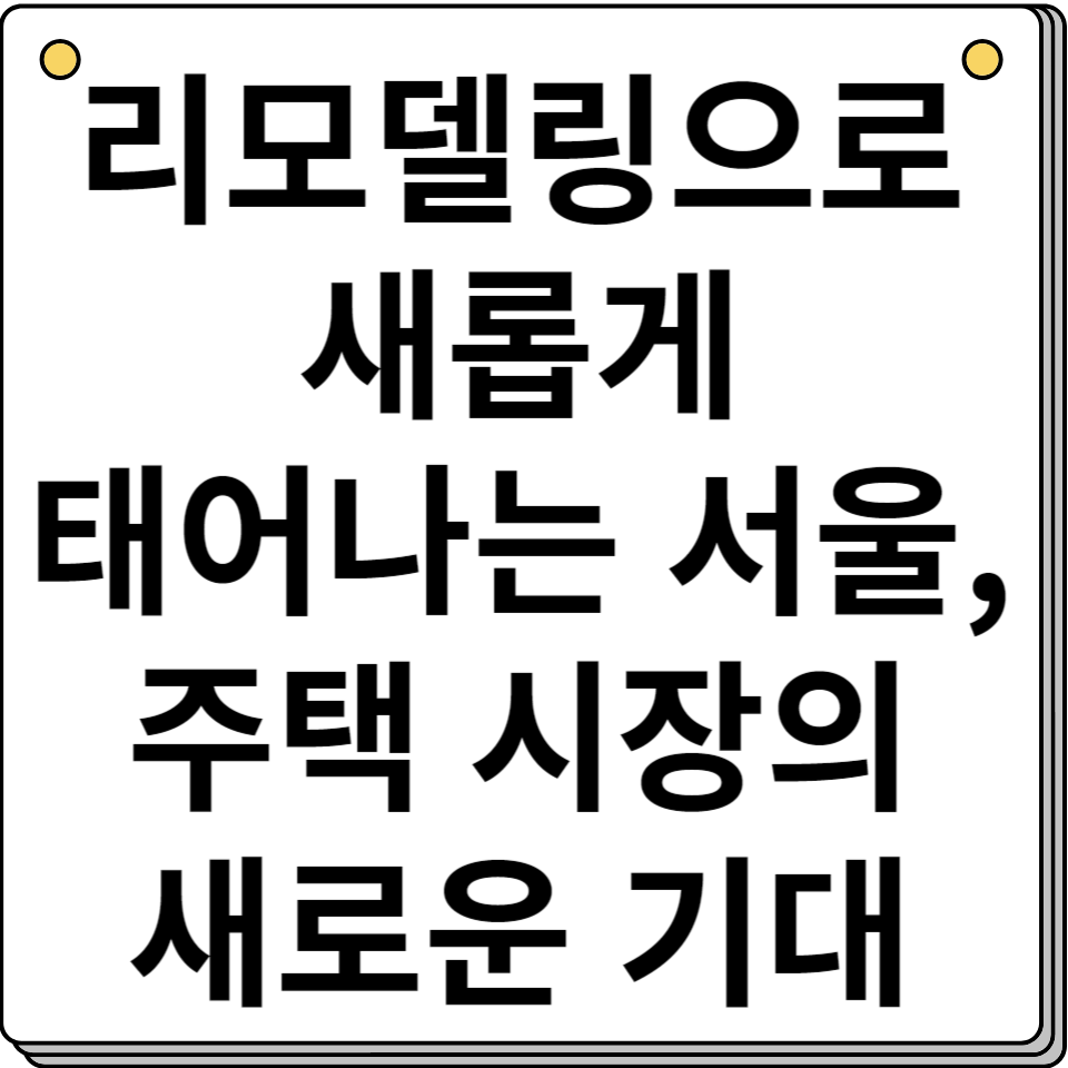 리모델링 사업 서울시 주택 공급 증가 효과