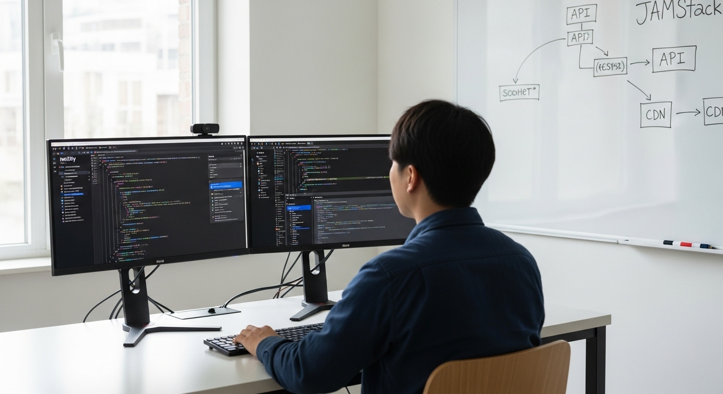 coding a JAMstack website using React and Next.js