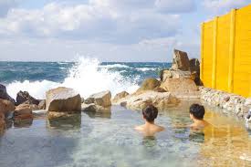 시라하마(白浜) 해변과 노천탕 사진