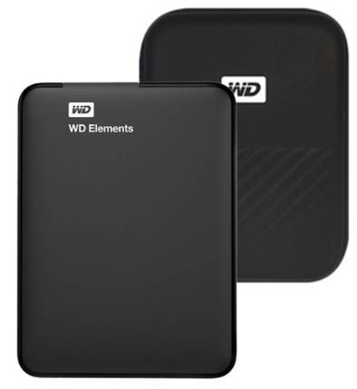 WD Elements Portable 휴대용 외장하드 + 파우치, 2TB, 블랙