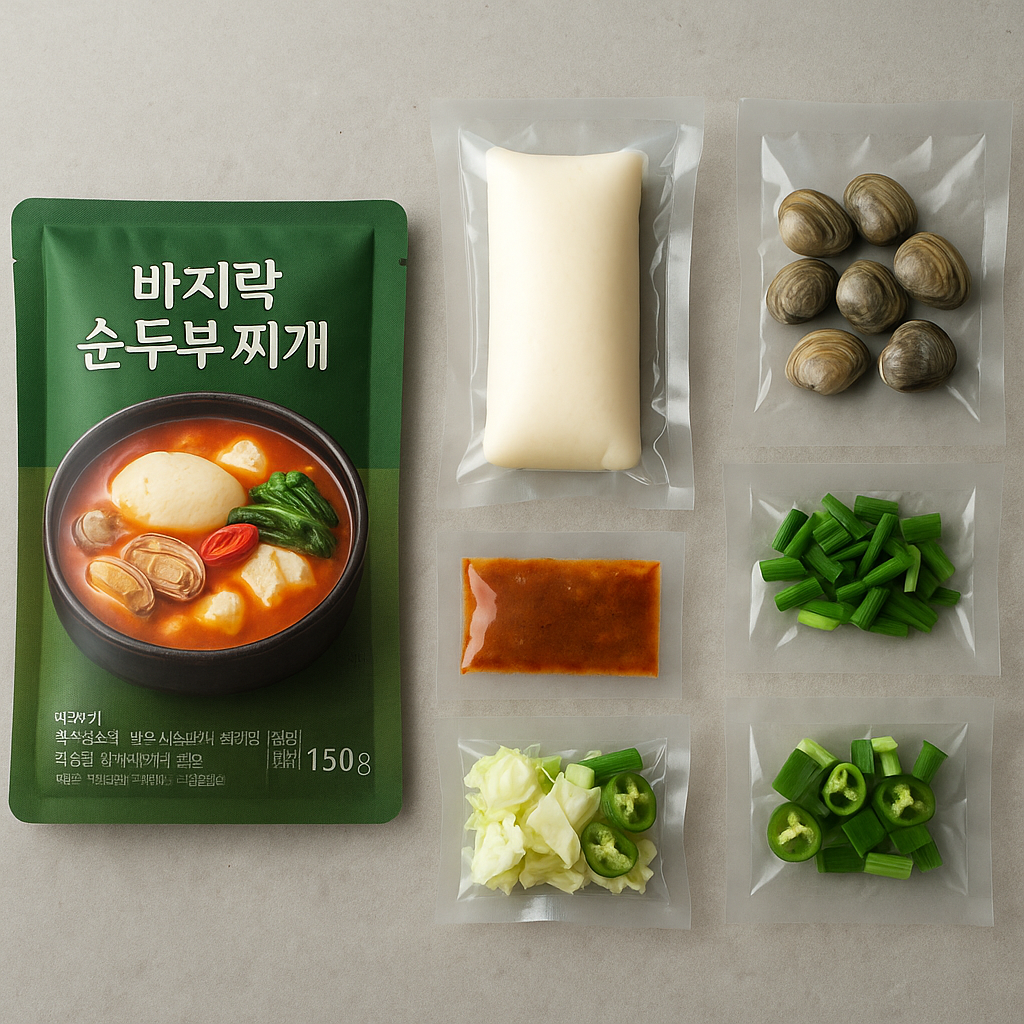 바지락 순두부찌개 밀키트 모습