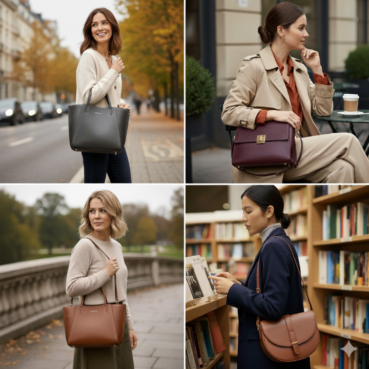 솔직히 저는 명품 가방보다는 합리적인 가격대에 좋은 품질을 갖춘 컨템포러리 브랜드를 선호합니다.

제가 직접 구매해서 몇 년간 사용해 본 경험을 바탕으로, 40대 이상 여성분들께 자신 있게 추천하는 브랜드들을 소개해 드릴게요.

1) 마르헨제이 (MARHEN.J): 비건 가죽으로 유명한 브랜드입니다. 처음엔 '과연 진짜 가죽만큼 좋을까?' 의심했는데, 직접 사용해보니 가볍고 내구성이 뛰어나서 정말 놀랐어요.

특히 '루나백'은 수납력도 좋고 디자인도 깔끔해서 데일리백으로 자주 들고 다녔습니다. 가격도 10~20만원대로 부담이 없어서 좋고요. 하지만, 리얼 가죽 특유의 질감이나 에이징(aging)되는 멋을 중요하게 생각하신다면 조금 아쉬울 수 있습니다.

2) 조이그라이슨 (JOY GRYSON): 여기는 가죽 퀄리티가 정말 좋습니다. 뉴욕 감성의 미니멀한 디자인에 견고한 가죽 소재가 더해져서 사용할수록 만족도가 높아지는 브랜드예요.

저는 '나오미백'을 구매했는데, 적당한 크기에 수납도 잘 되고, 무엇보다 쉐입이 예뻐서 어떤 룩에도 잘 어울렸어요. 가격대는 30~50만원대로 형성되어 있지만, 충분히 그 가치를 한다고 생각합니다.

특히 클래식한 디자인을 선호하는 분들께 추천합니다.

3) 델라스텔라 (DELLA STELLA): 이 브랜드는 숨겨진 보석 같은 곳이에요. 가격은 10만원대로 아주 합리적인데, 소가죽을 사용해서 퀄리티가 정말 좋거든요.

저는 '드미백'을 구매했는데, 숄더백과 크로스백 두 가지 스타일로 연출할 수 있어서 활용도가 높아요. 심플한 디자인이라 유행도 타지 않고요.

혹시 처음 컨템포러리 브랜드를 접해보는 분이라면, 이 브랜드로 시작해 보는 것을 추천합니다. 

4) 아페쎄 (A.P.C.): 프랑스 브랜드로, 미니멀한 디자인을 좋아하는 분이라면 한 번쯤 들어보셨을 거예요. 저는 '하프문백'을 구매했는데, 이 가방은 정말 '클래식' 그 자체입니다.

처음엔 가죽이 조금 뻣뻣하지만, 시간이 지날수록 부드러워지고 특유의 광택이 살아나면서 더욱 멋스러워져요. 다만, 수납 공간이 협소해서 소지품이 많은 날에는 불편하다는 점을 감안해야 합니다.

가격대는 50만원대 이상으로 조금 있는 편이지만, 유행을 타지 않고 오래오래 들 수 있는 가방을 찾는다면 좋은 선택이 될 거예요.

실제 착용 후기 사진