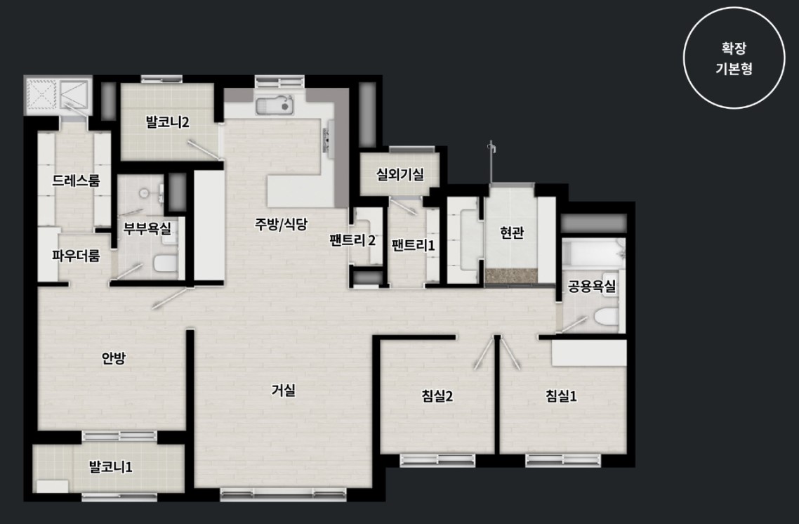 강변역 84A타입 평면도