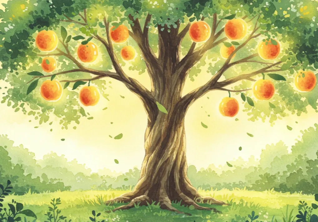 큰 나무에 열매가 가득 달린 꿈