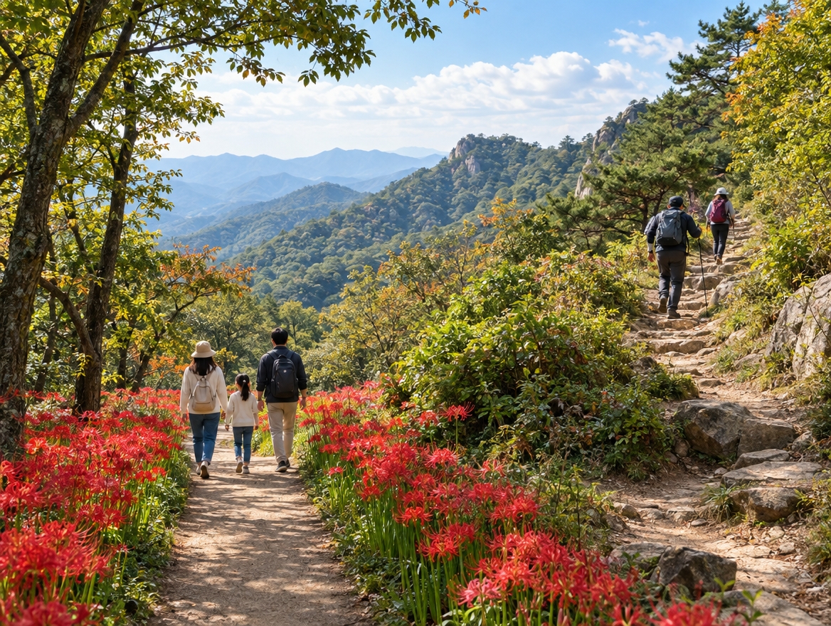 꽃무릇만 볼지 모악산 정상까지 갈지 먼저 정하면 편해요