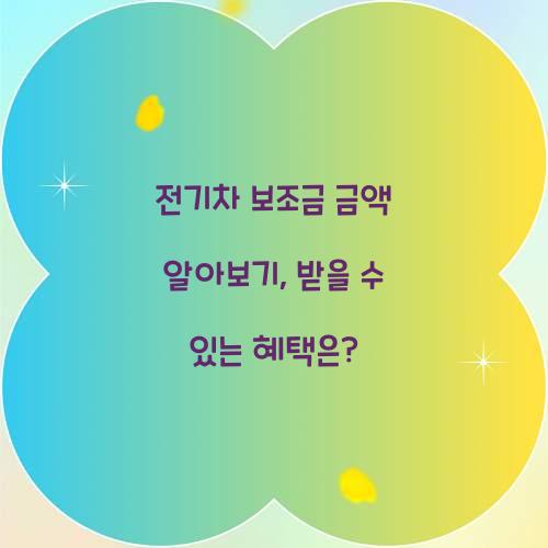 전기차 보조금 금액