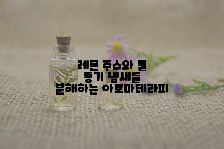 레몬 주스와 물 증기 냄새를 분해하는 아로마테라피