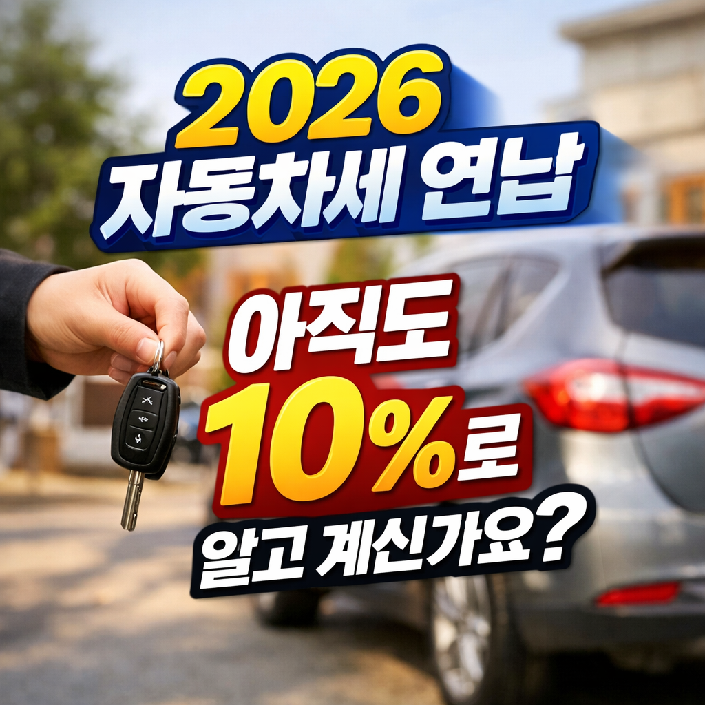 2026 자동차세 연납 공제율 5%와 1월 실효 4.58%를 안내하는 대표 이미지