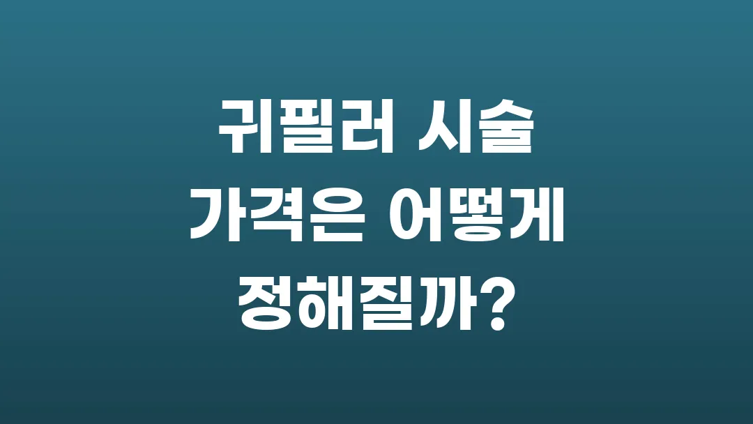 귀필러 시술 가격은 어떻게 정해질까?