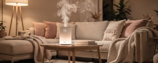 아늑한 겨울 실내 환경에 가습기 튼 이미지