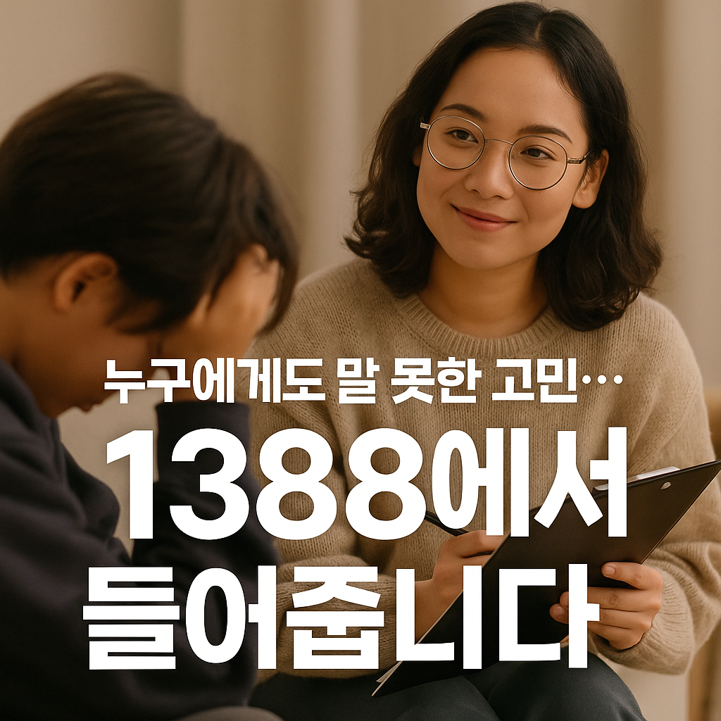 학교, 가정, 친구 문제… 청소년고민 상담 1388 하나면 충분해요