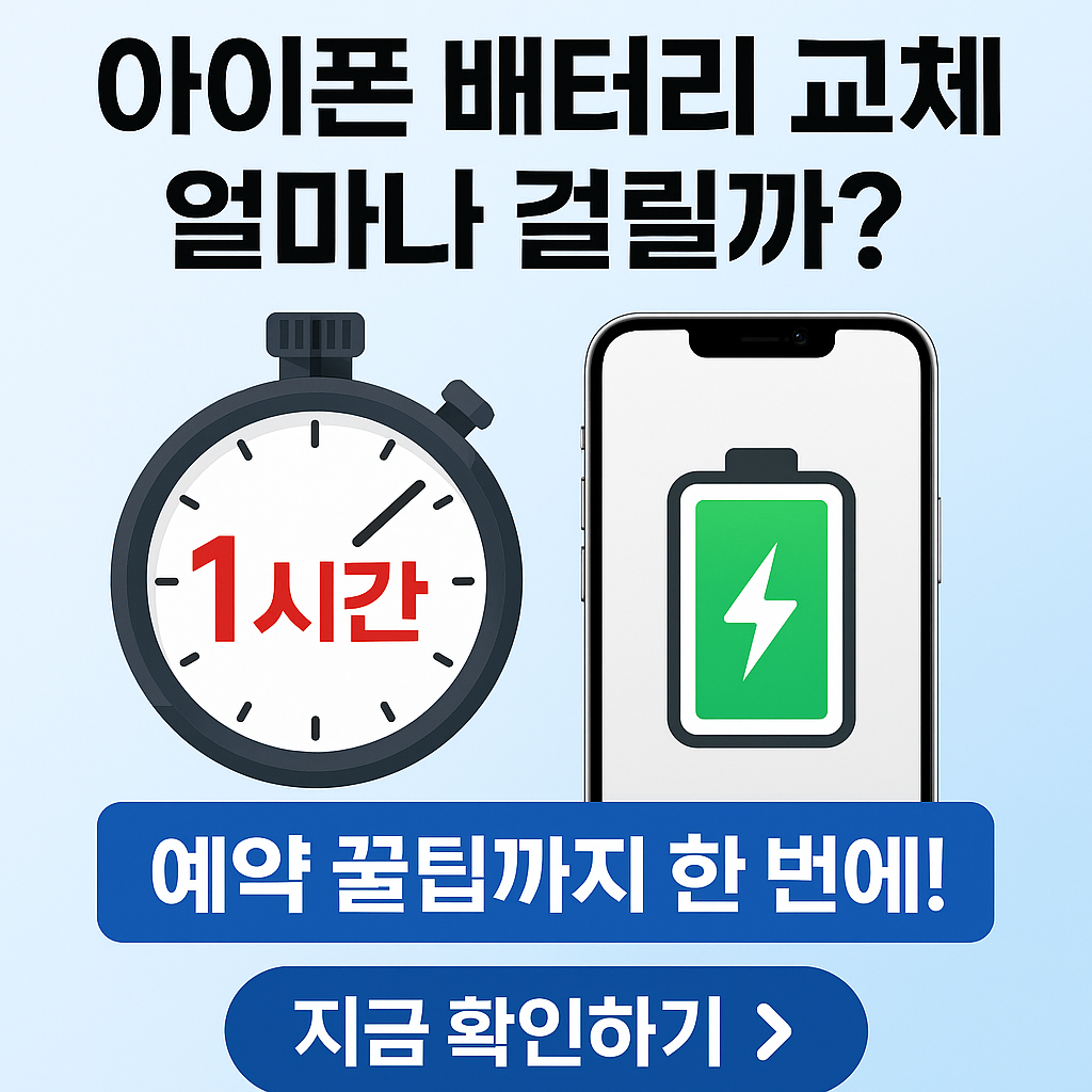 아이폰 배터리 교체 얼마나 걸릴까? 교체 시간·예약 팁 총정리 (2025 최신)