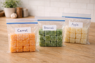 이름표가 붙은 지퍼백 속 큐브들 사진