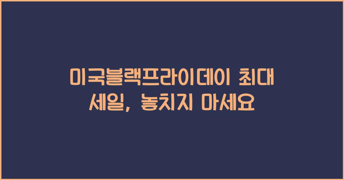 미국블랙프라이데이