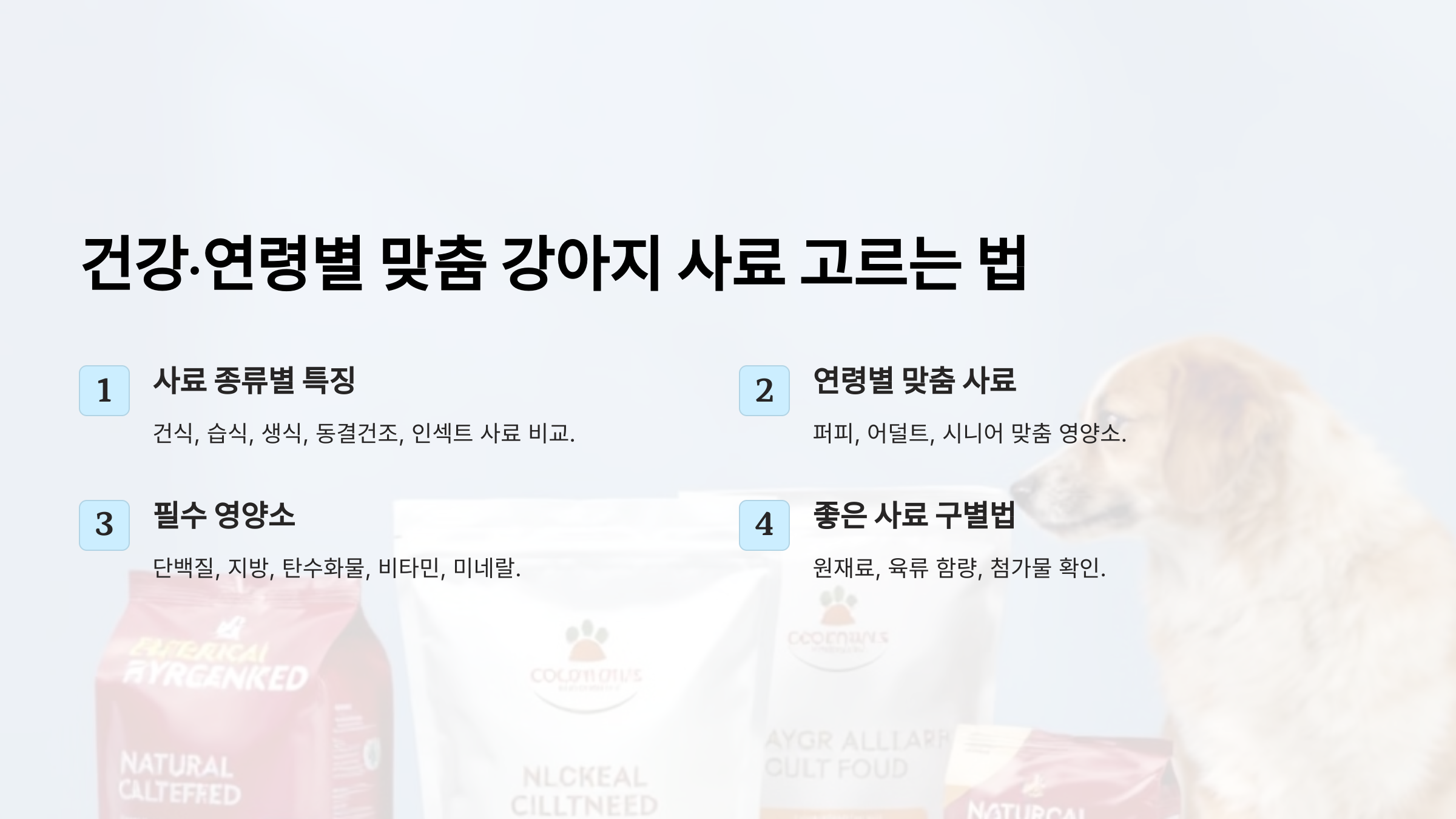 좋은 강아지 사료 고르는 법 건강&middot;연령별 맞춤 사료