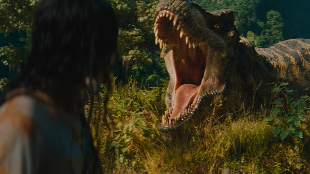 T-Rex와의 조우 장면 이미지
