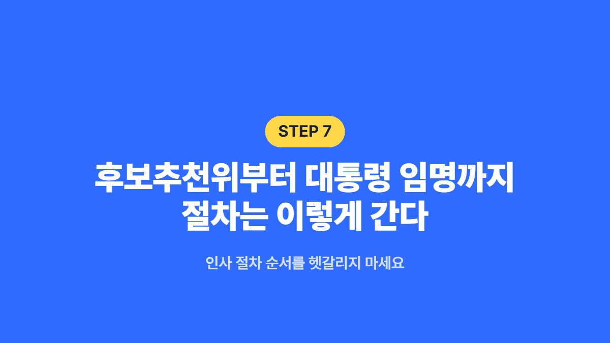 후보추천위부터 대통령 임명까지 절차는 이렇게 간다 — 인사 절차 순서를 헷갈리지 마세요