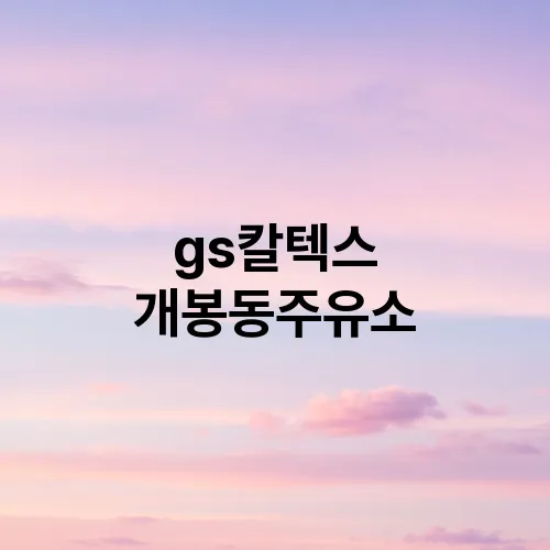 gs칼텍스 개봉동주유소