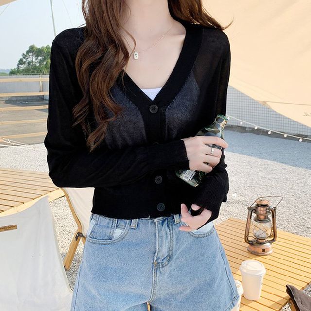여성 여름 가디건 5컬러 1P 브이넥 얇은 카디건