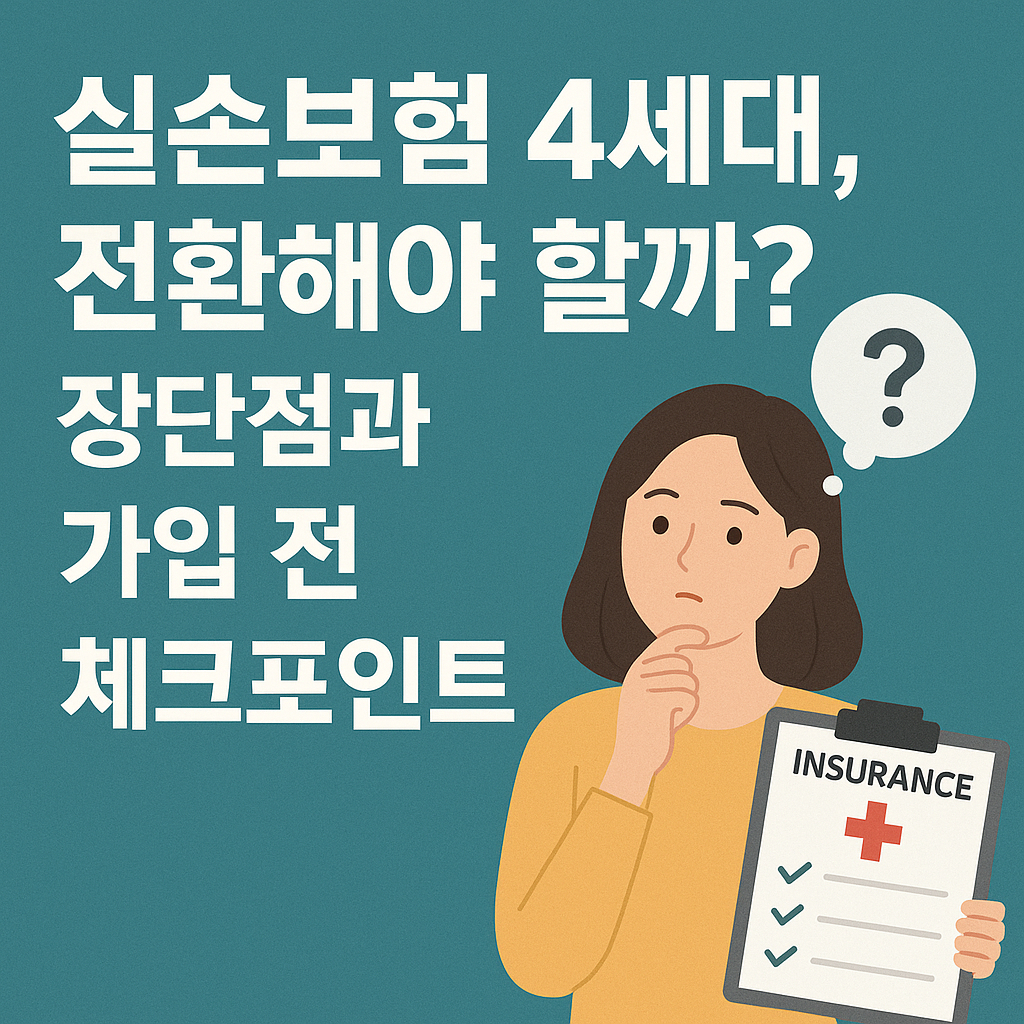 실손보험 4세대, 전환해야 할까? 장단점과 가입 전 체크포인트 인포그래픽