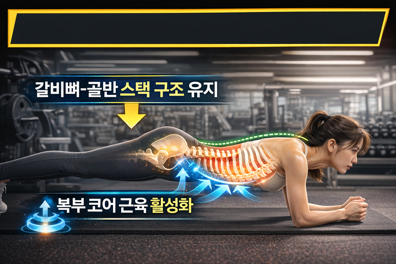 플랭크 코어 운동 갈비뼈 정렬 몸통 안정 복근 긴장