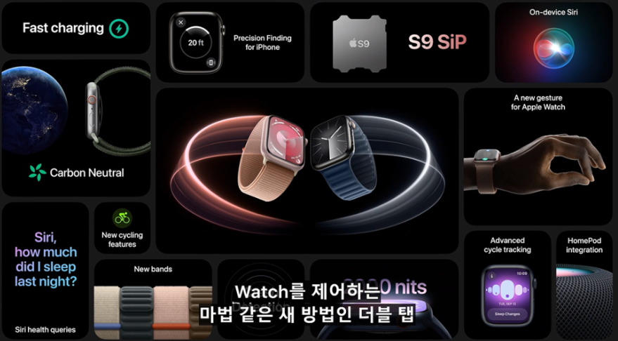 애플워치9의 바뀐 성능 이미지