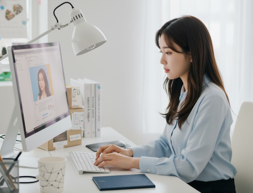 블로그 글쓰기하는 여성=AI이미지