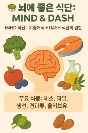 치매 예방 : 뇌에 좋은 식단 MIND & DASH