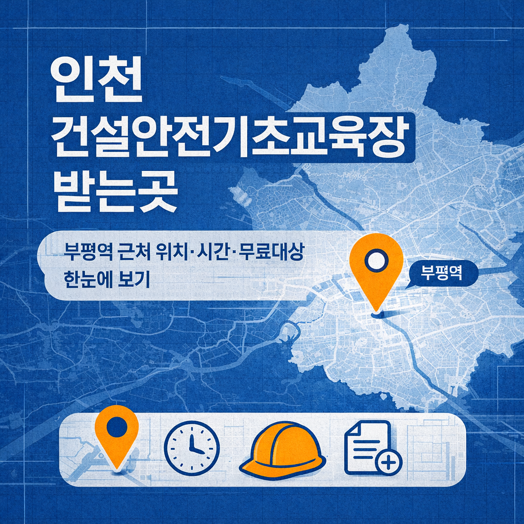 인천 건설안전기초교육 받는곳 부평역 1분 거리, 무료 대상·접수 방법까지