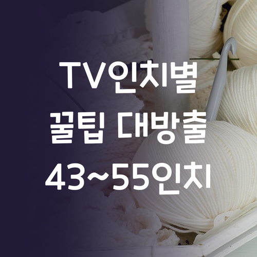 인치별 TV 선택 요령 43인치부터 ..