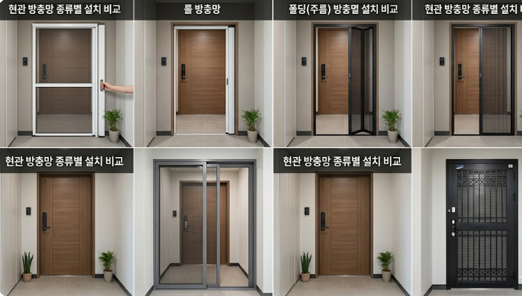 현관 방충망 종류별 설치 비교