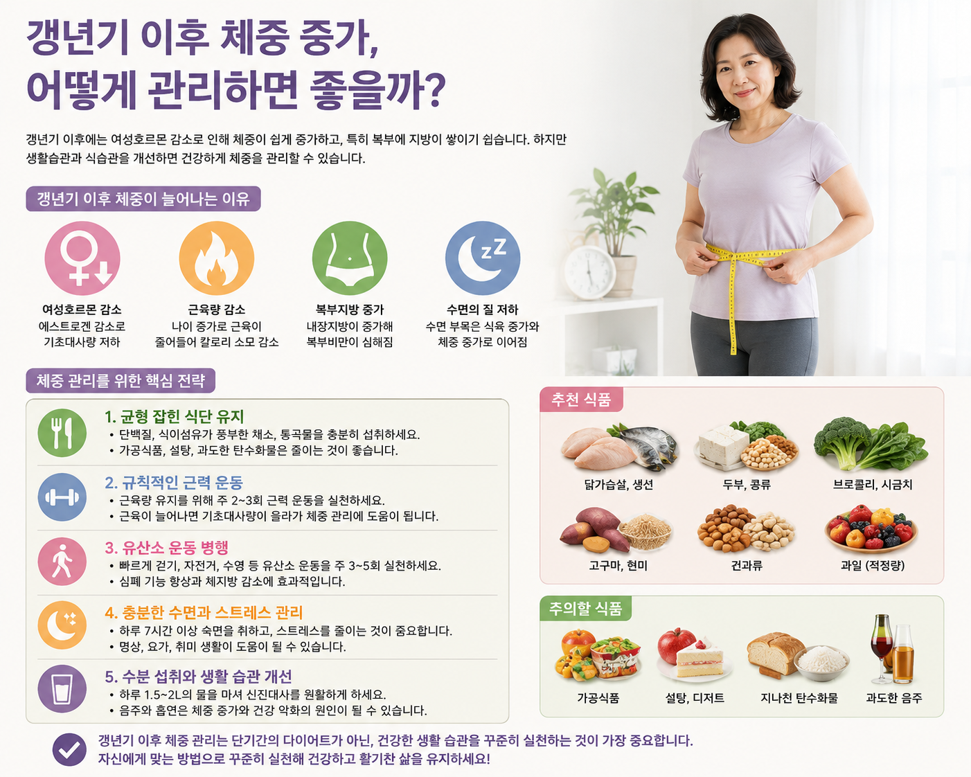 갱년기 체중 증가, 어떻게 관리하면 좋을까?